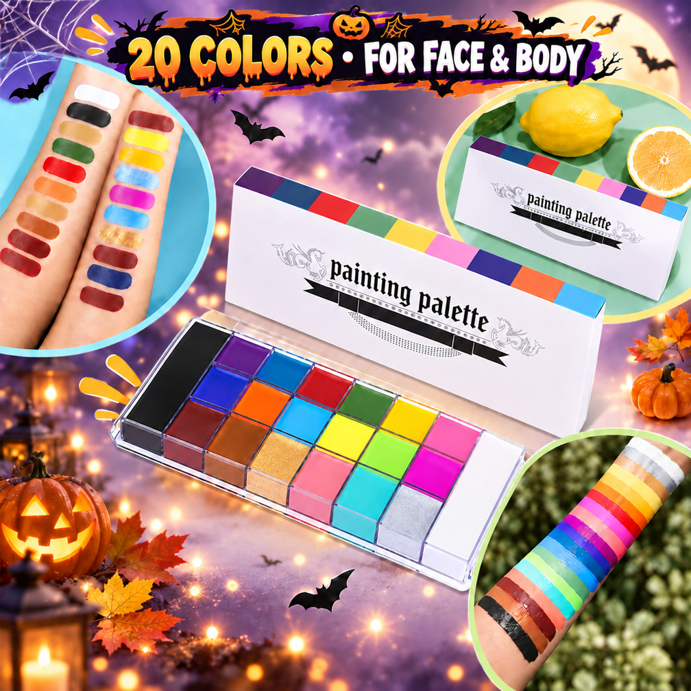 🎃Halloween Early Sale🎨 20-Color Face & Body Oil Paint Palette