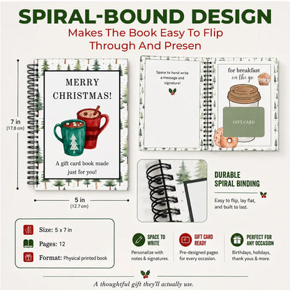 Christmas Gift Card Book – 12 Gift Card Pages & Personal Message Holder