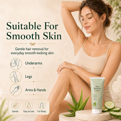 Natural Gentle Hair Removal Cream | For Women & Men, Sensitive Skin