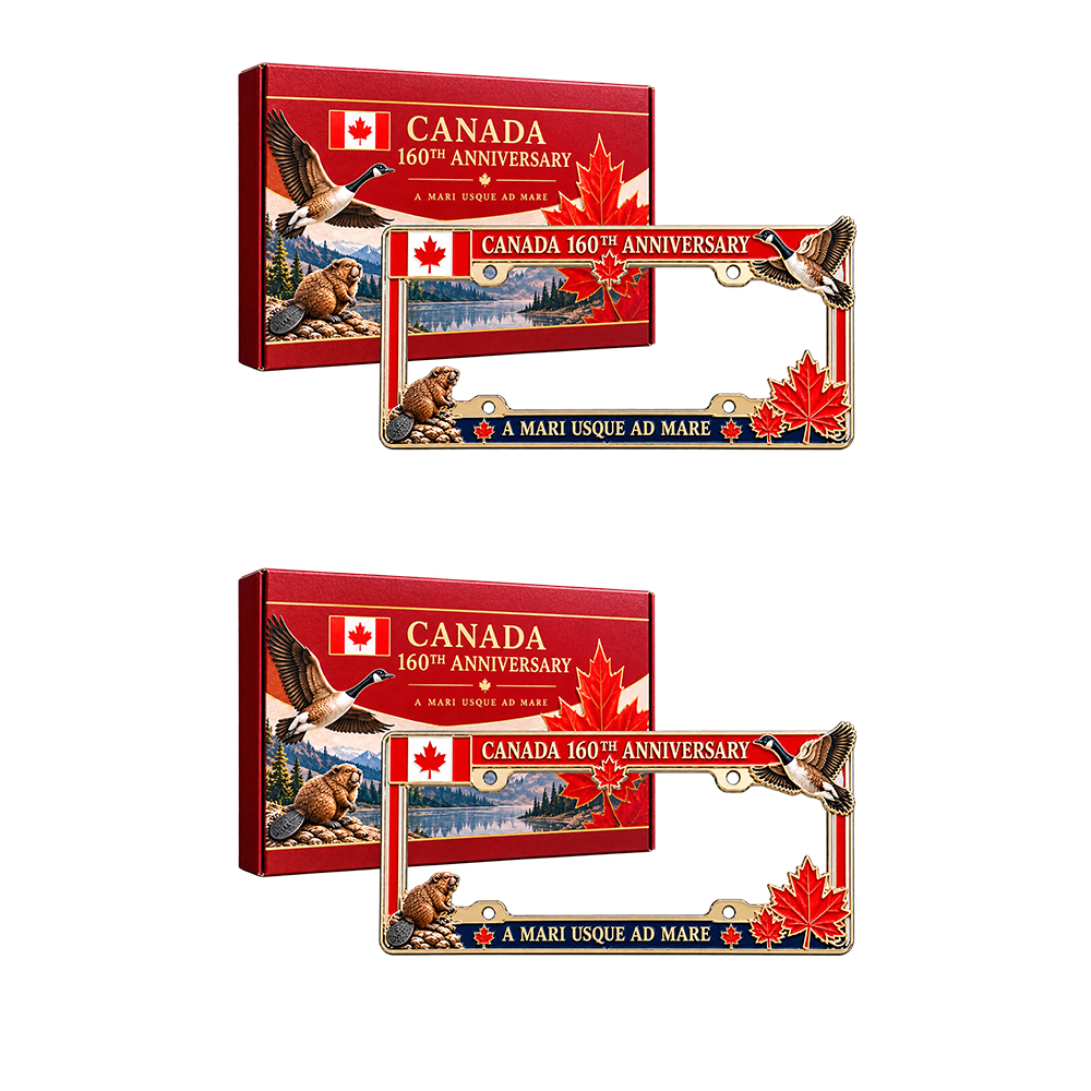 🍁🚗 Canada 160th Anniversary Commemorative Metal License Plate Frame