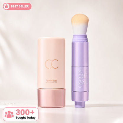 CC color-correcting tinted serum+SPF 30 mineral setting powder