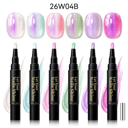 5 in 1 Aurora Gel Nail Polish Pen with Base Color and Top Coat