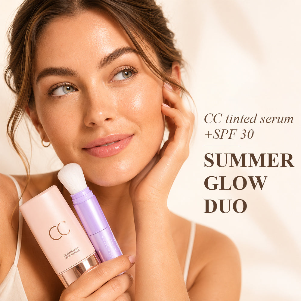 CC color-correcting tinted serum+SPF 30 mineral setting powder