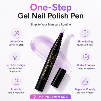 5 in 1 Aurora Gel Nail Polish Pen with Base Color and Top Coat
