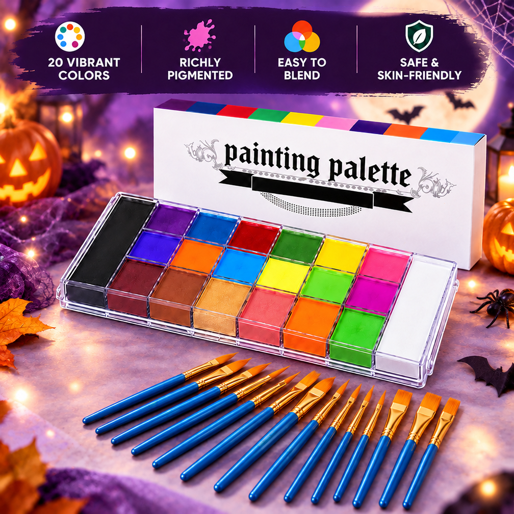 🎃Halloween Early Sale🎨 20-Color Face & Body Oil Paint Palette