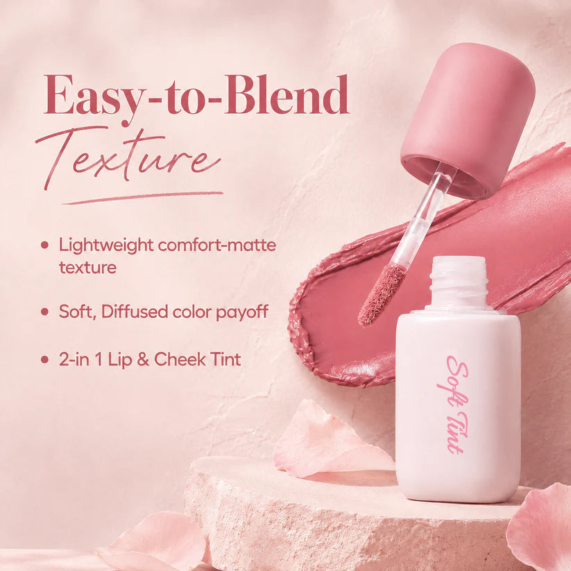 Soft Matte Nude Blur Lip Tint for Lips and Cheeks