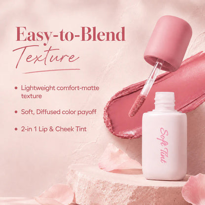 Soft Matte Nude Blur Lip Tint for Lips and Cheeks