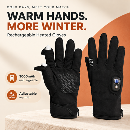 🔥 Rechargeable Heated Gloves with Digital Display & Flip-Open Fingertips