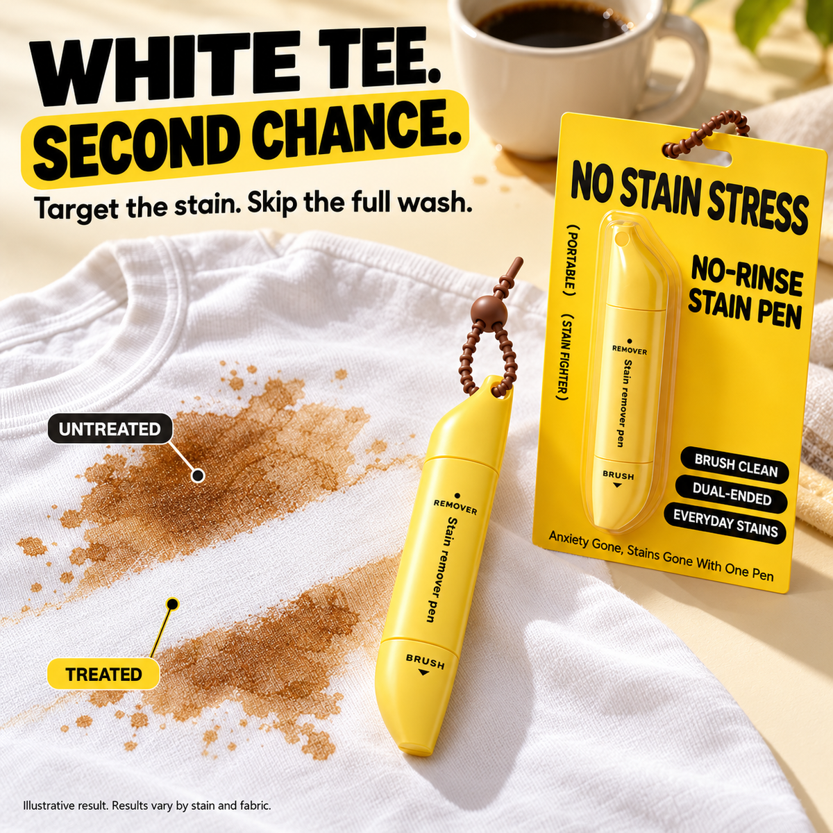 🔥BUY 1 GET 1 FREE Portable Dual-Head Stain Remover Pen✨ Instant No-Rinse Emergency Spot Cleaner for Clothes, Oil & Coffee Stains