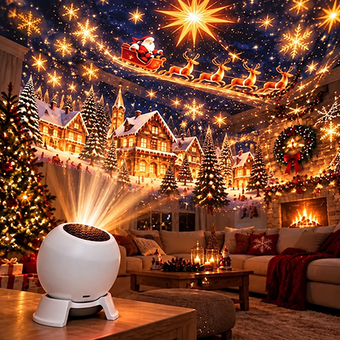 🎅 Turn Any Room Into a Christmas Wonderland – Holiday Projection Night Light