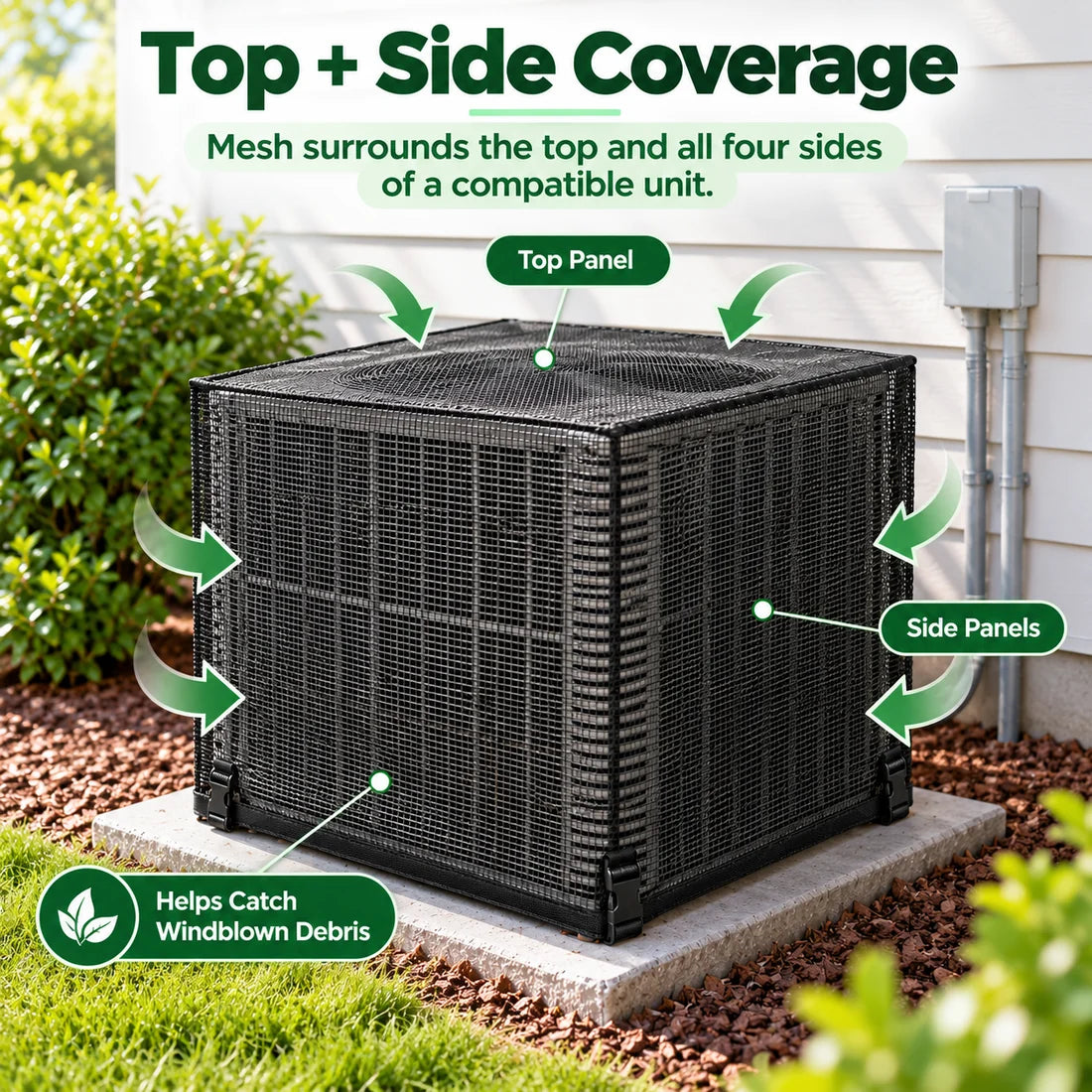 ❄️ Heavy-Duty Mesh AC Cover – All-Season Outdoor Protection