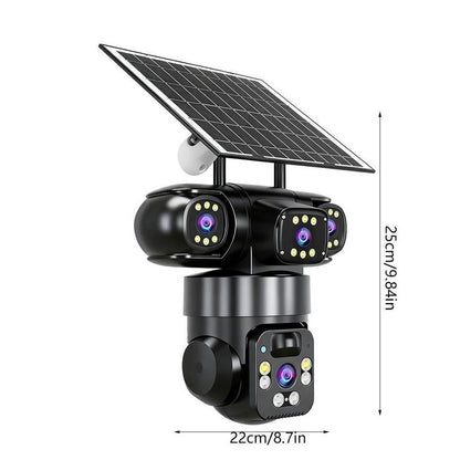 ⏳⏰6K 9MP Outdoor Wi-Fi Security Camera |  3 Lenses, 360° PTZ | IP66 Waterproof, Color Night Vision, Two-Way Audio, Motion Tracking
