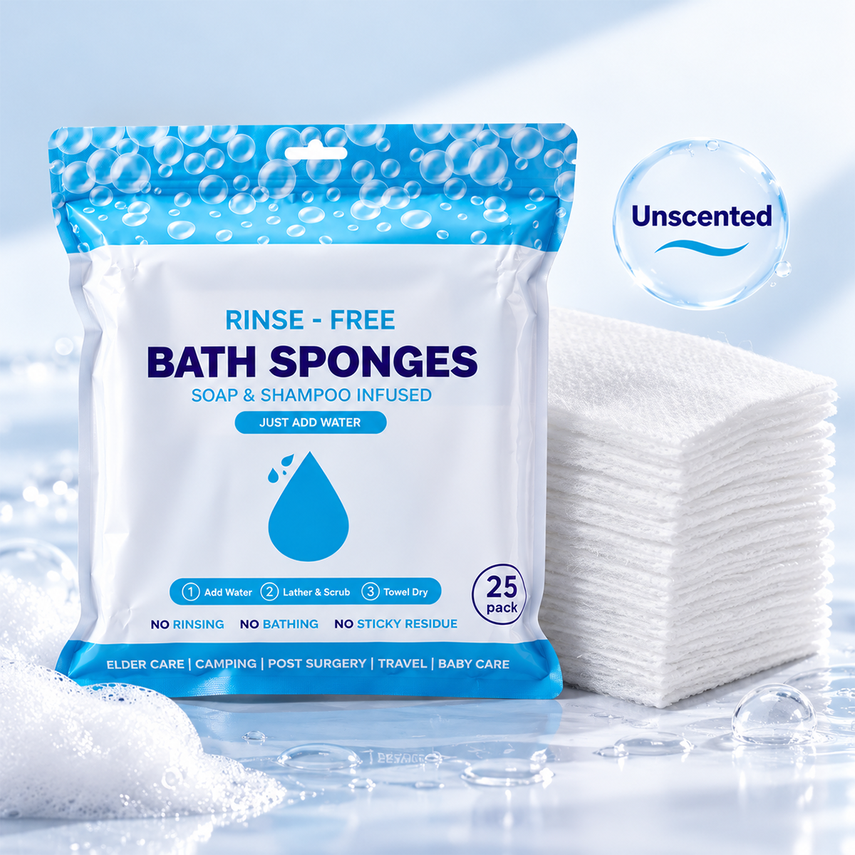 Tenderly Rinse-Free Bath Sponges 9
