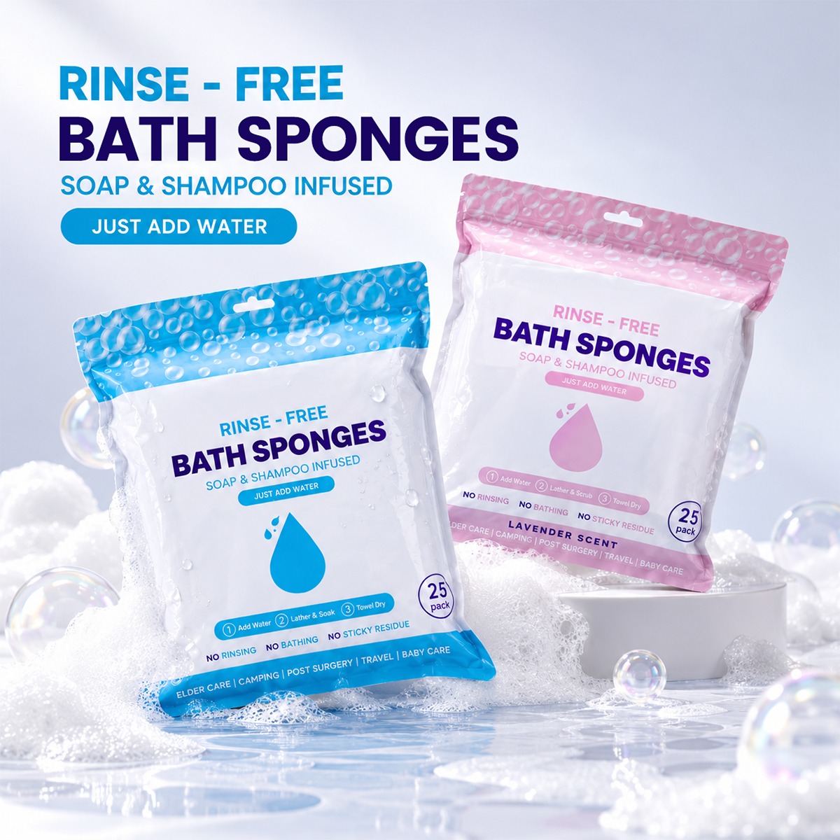 Tenderly Rinse-Free Bath Sponges 1