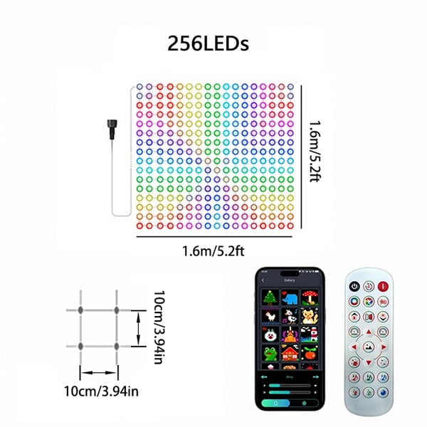 5.2 * 5.2 ft (256 LEDs)